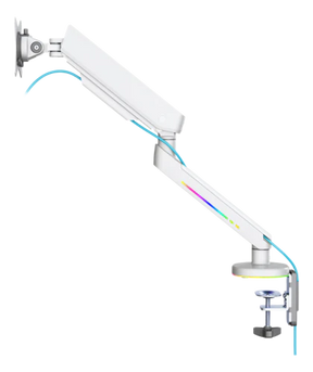 WA95 - Premium Gaming Monitor Arm - RGB Lys - Hvid DELTACO
