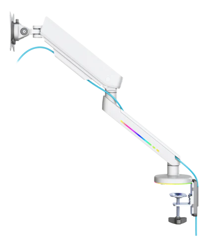 WA95 - Premium Gaming Monitor Arm - RGB Lys - Hvid DELTACO