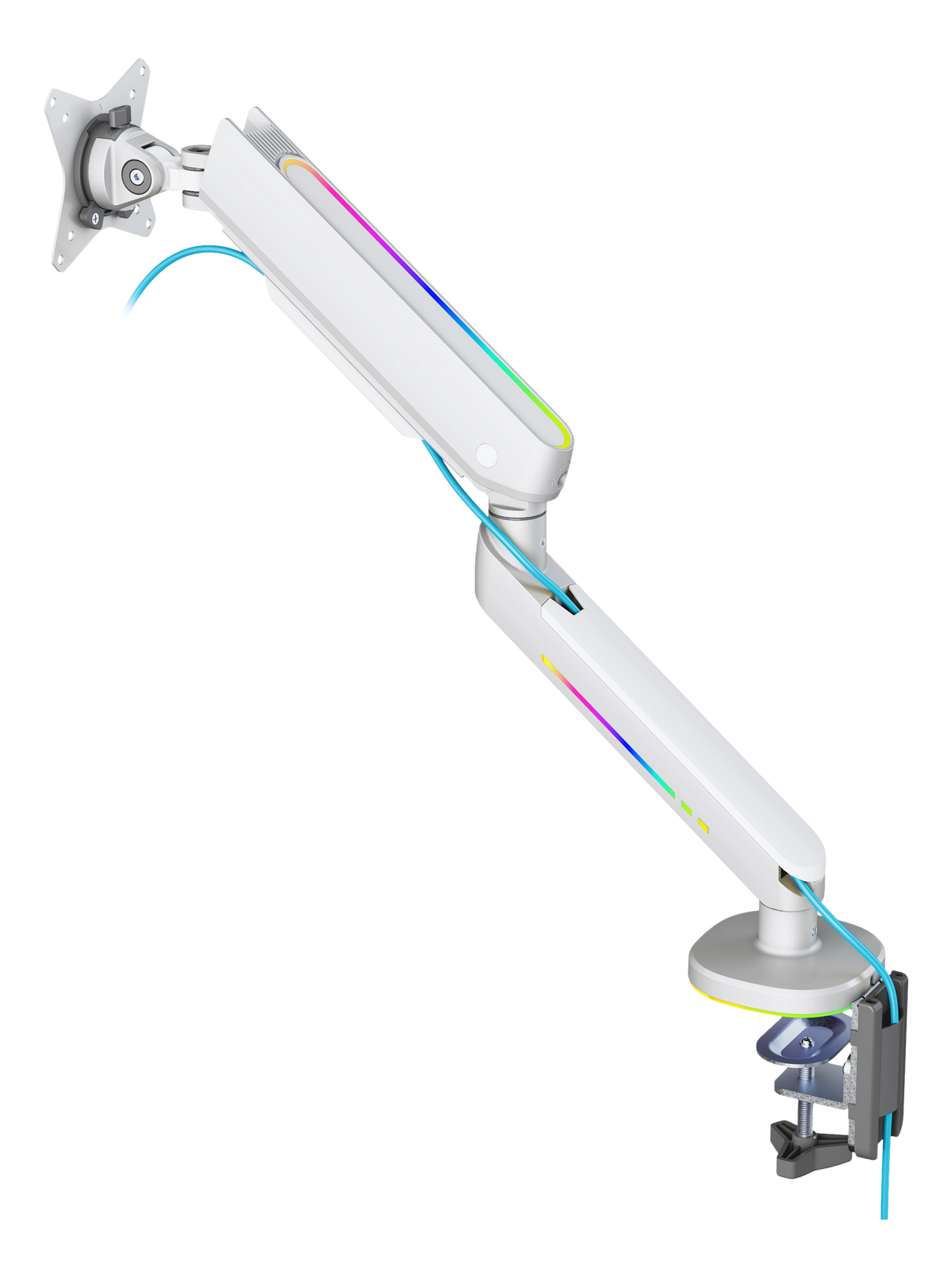 WA95 - Premium Gaming Monitor Arm - RGB Lys - Hvid DELTACO