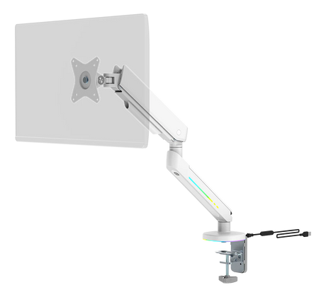 WA95 - Premium Gaming Monitor Arm - RGB Lys - Hvid DELTACO