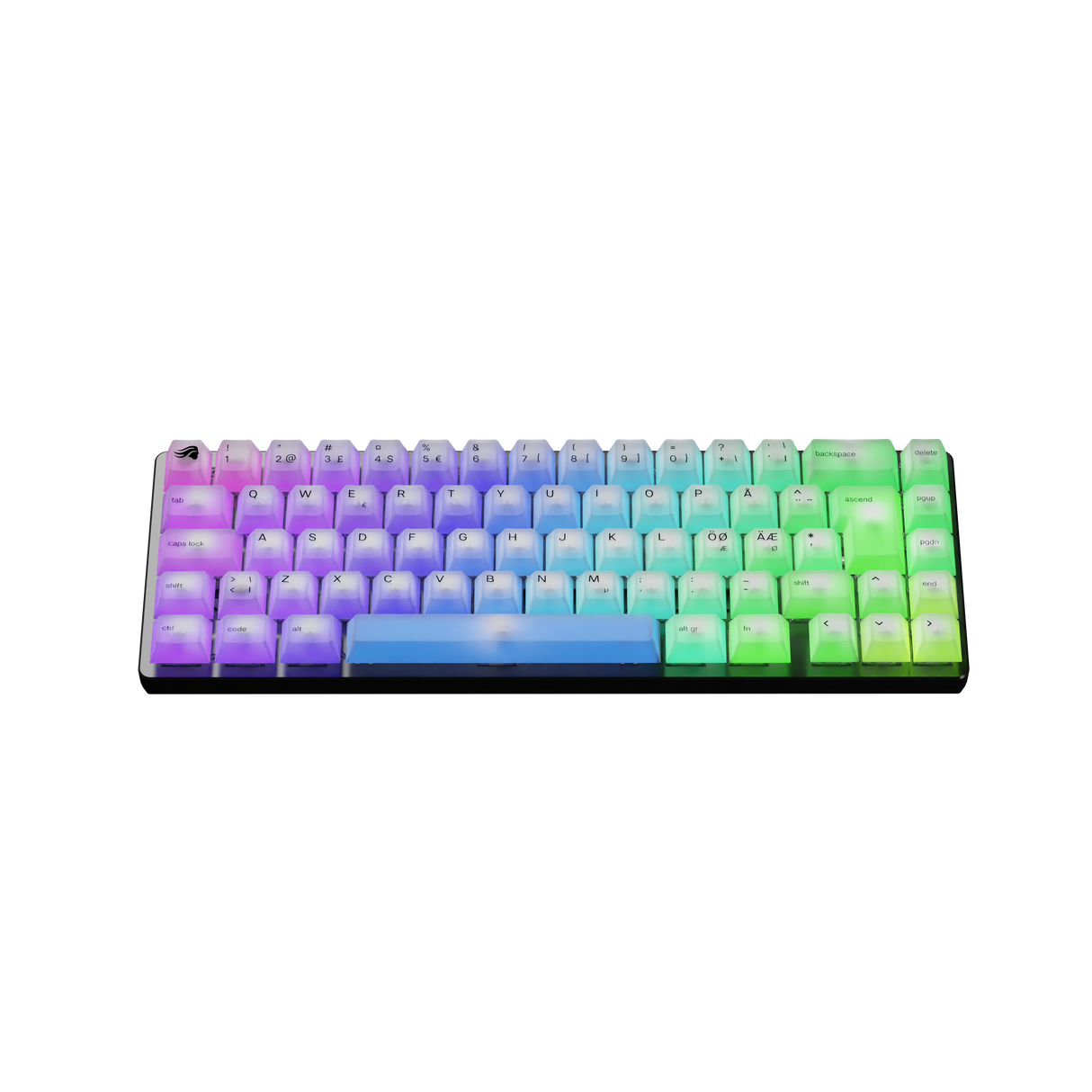 Glorious Polychroma V2 RGB Keycaps - Nordic ISO (131 pcs) - Cherry Profile Glorious