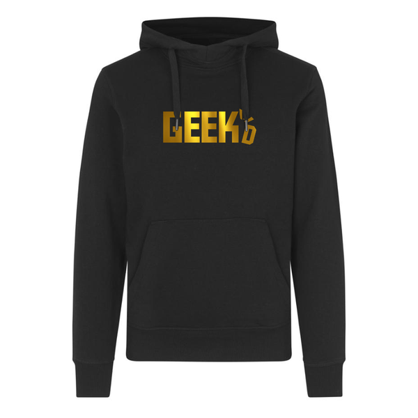 Geekd - Guldfärgad Logotyp Hoodie - Svart