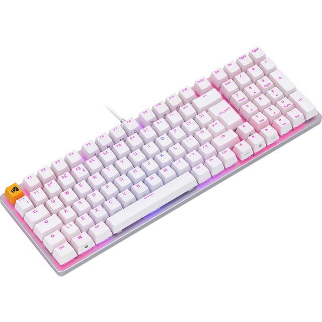 hvidt Glorious tastatur med lyserødt rgb lys