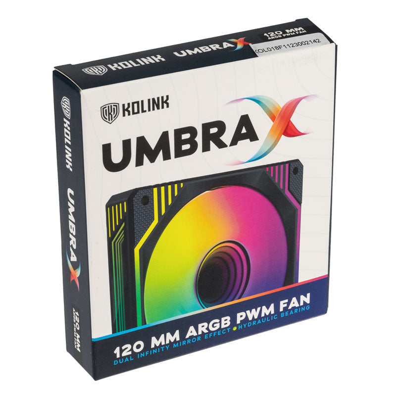 Kolink Umbra X 120mm ARGB PWM Fan 3 pack - Black