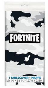 Fortnite Plastik Borddug - Sort Camouflage - 137x213 cm Fortnite