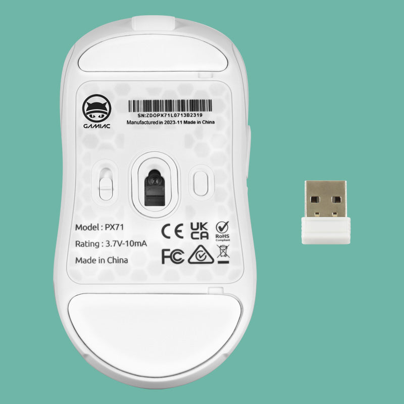 Gamiac PX71 Mus - Hvid Trødløs