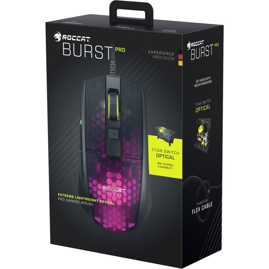 Roccat Burst Pro Sort RGB Gaming Mus