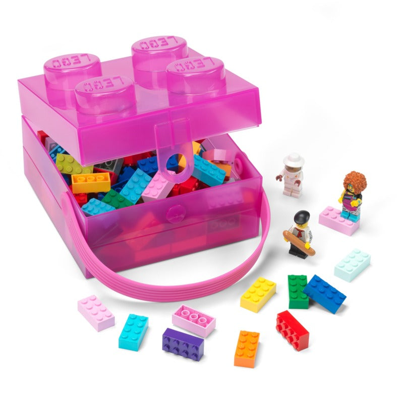 Room Copenhagen LEGO Box with Handle, Storage Box (violet/transparent) Room Copenhagen