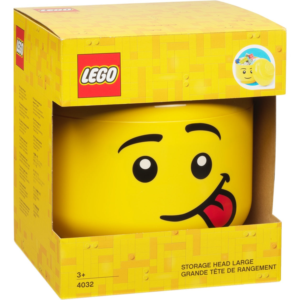 Room Copenhagen LEGO Storage Head "Silly", large, storage box (yellow) Room Copenhagen