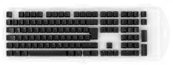 Ducky Black - 115 tangentknappar - Dubbel-shot PBT - Nordisk layout