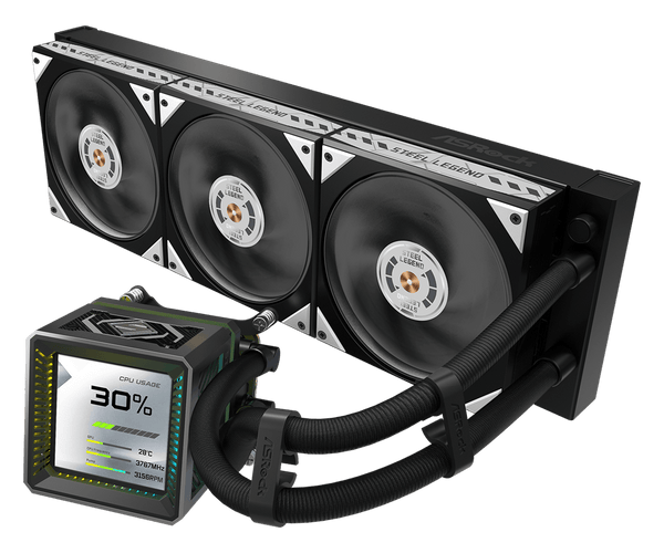 ASRock Steel Legend Dark 360 LCD AIO-vandkøling - sort