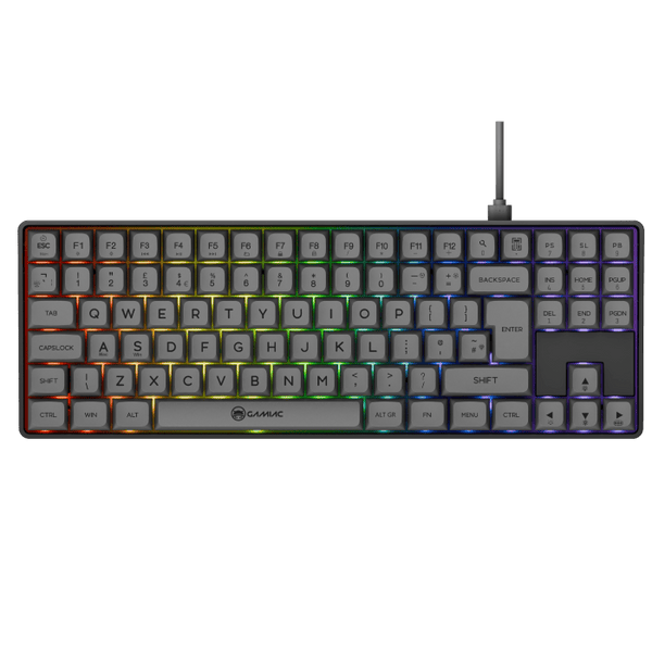 Gamiac TKL90G - Grå/Sort - TKL Tastatur - Blå Switch