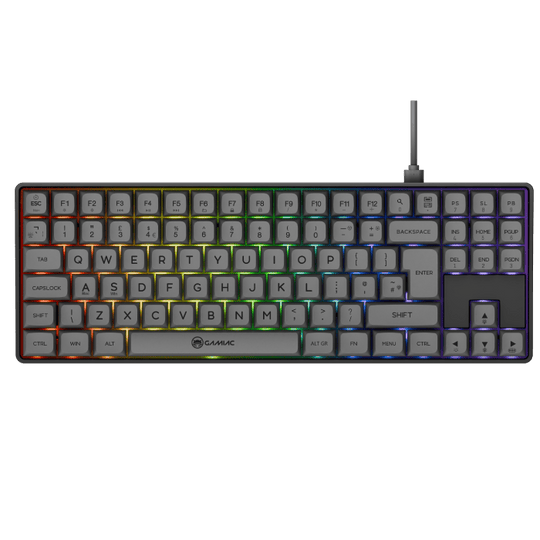Gamiac TKL90G - Grå/Svart - TKL-tangentbord - Blå brytare