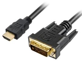Sort Sharkoon HDMI til DVI-D 24+1-kabel med skruefastgørelse
