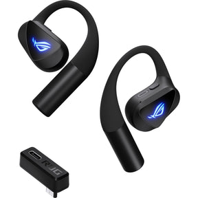 Sorte ASUS ROG Cetra Open Wireless – øretelefoner med ørekroge og USB-C-modtager