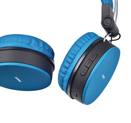 Foldbar on-ear BT headset, 3,5 mm, blå streetz