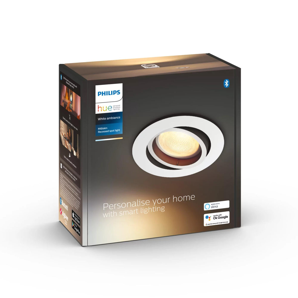 Philips Hue - Milliskin Recessed Round White - White Ambiance Philips Hue