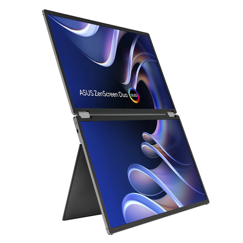 ASUS ZenScreen Duo OLED MQ149CD – set skråt forfra (vinkel 4)
