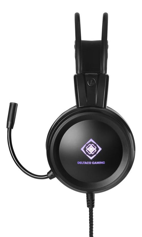 Deltaco - DH110 Stereo Gaming Headset - 50mm drivers - LED - Sort Deltaco