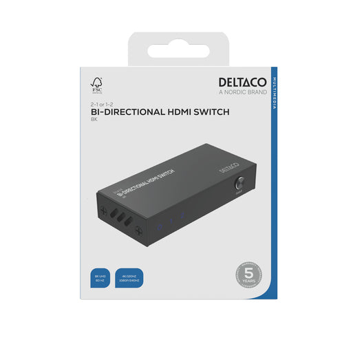 Bidirectional HDMI switch, 1-2 or 2-1, 8K 60Hz