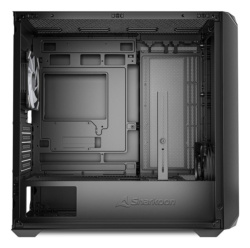 Sharkoon MK2 RGB Black Mesh Front Tempered Glass 4x 120mm ARGB PWM Fans USB-C BTF Micro-ATX Gaming PC Case Sharkoon