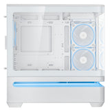 ASUS PRIME AP202 TG ARGB – kabinet set fra siden med eksempelkomponenter