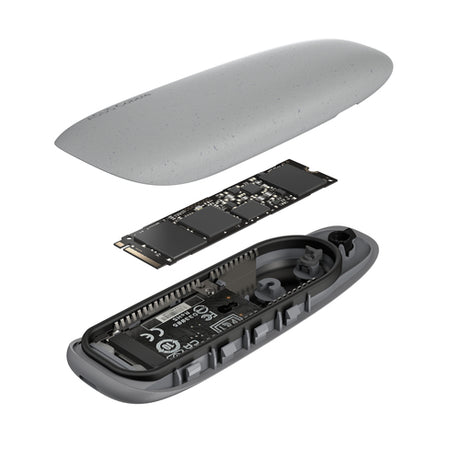 ASUS Cobble – kabinet åbnet med SSD illustreret; SSD medfølger ikke