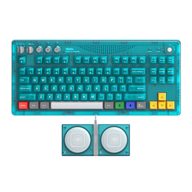8BitDo Retro 87 Mechanical Keyboard Clear Blue – Clear Blue tastatur med ekstraknapper