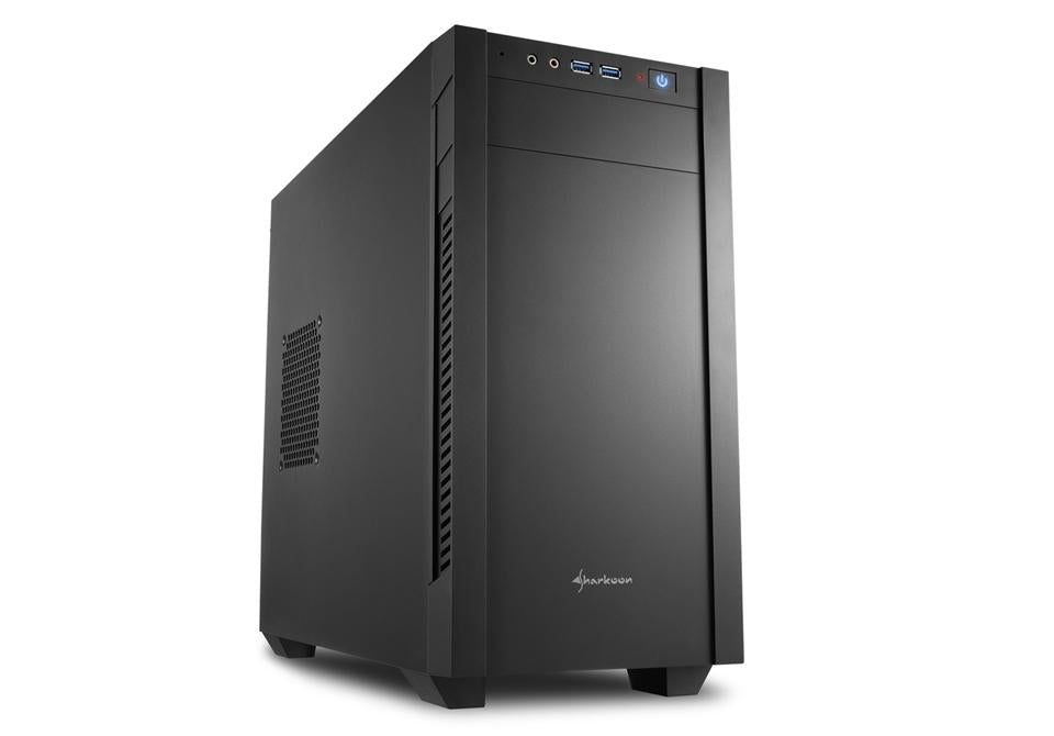 Sharkoon S1000 Micro-ATX-kabinet, sort, 2 × 120 mm blæsere