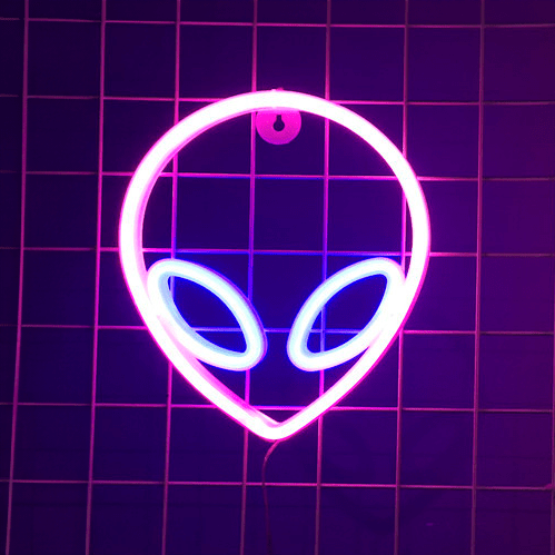 Alien Neon LED Lampe Blå Øjne Geekd