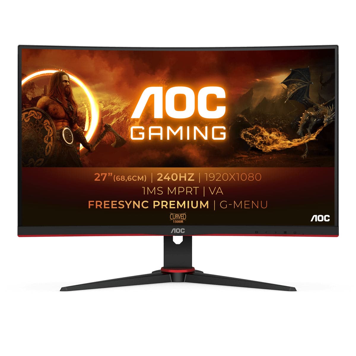 AOC Gaming C27G2ZE/BK 27 1920 x 1080 HDMI DisplayPort 240Hz AOC