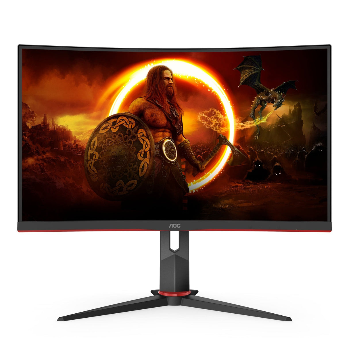 AOC Gaming CQ27G2U/BK 27 2560 x 1440 VGA (HD-15) HDMI DisplayPort 144Hz Pivot Skærm AOC