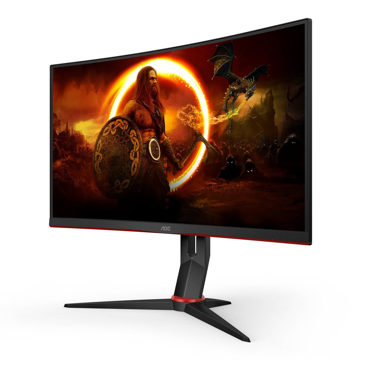 AOC Gaming CQ27G2U/BK 27 2560 x 1440 VGA (HD-15) HDMI DisplayPort 144Hz Pivot Skærm AOC