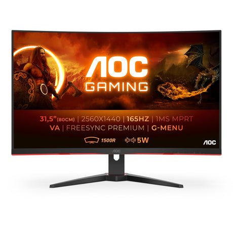 AOC Gaming CQ32G2SE/BK 32 2560 x 1440 HDMI DisplayPort 165Hz AOC