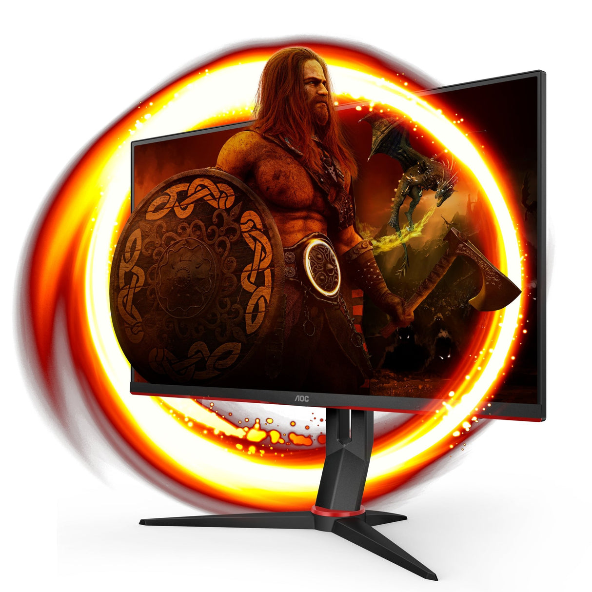 AOC Gaming Q27G2U/BK 27 2560 x 1440 HDMI DisplayPort 144Hz Pivot Skærm AOC