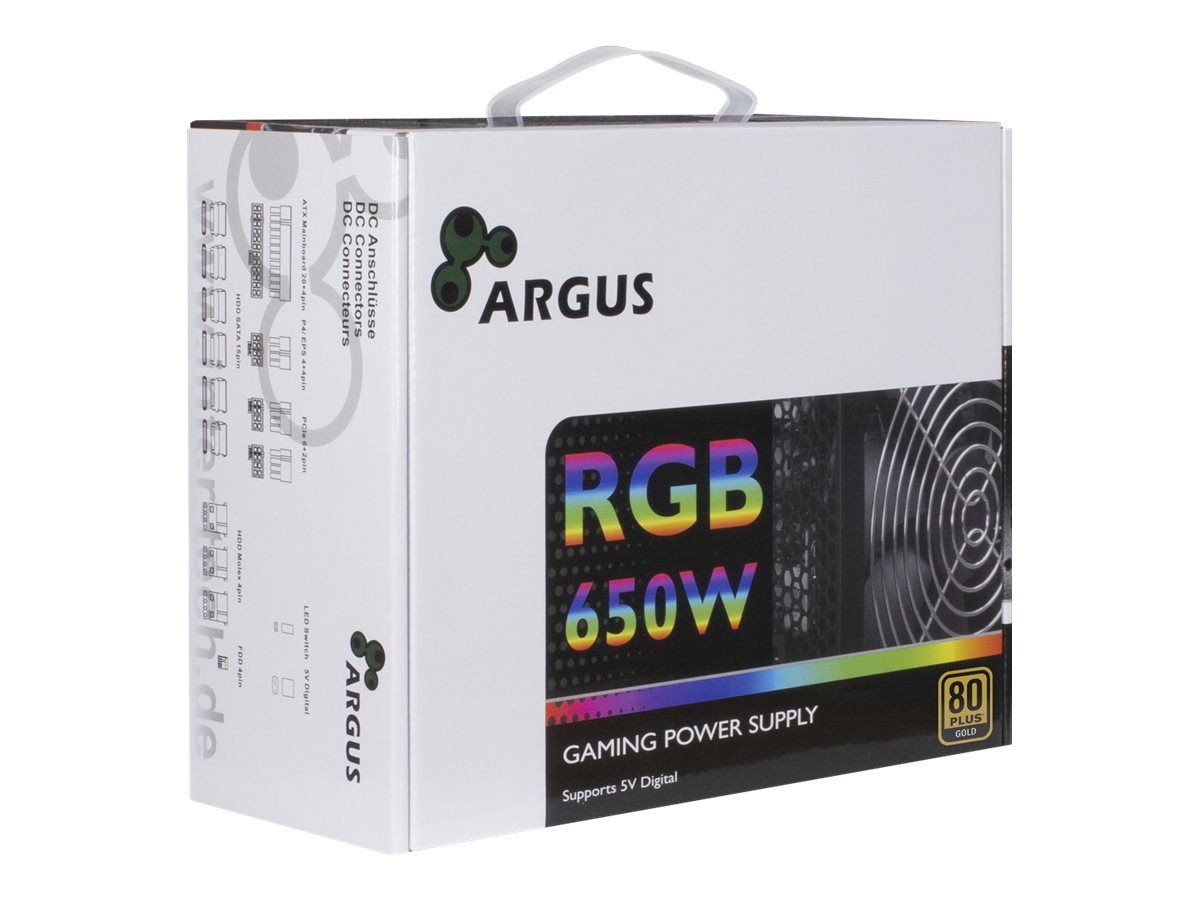 Argus RGB-650W CM II Strømforsyning 650Watt Inter-Tech