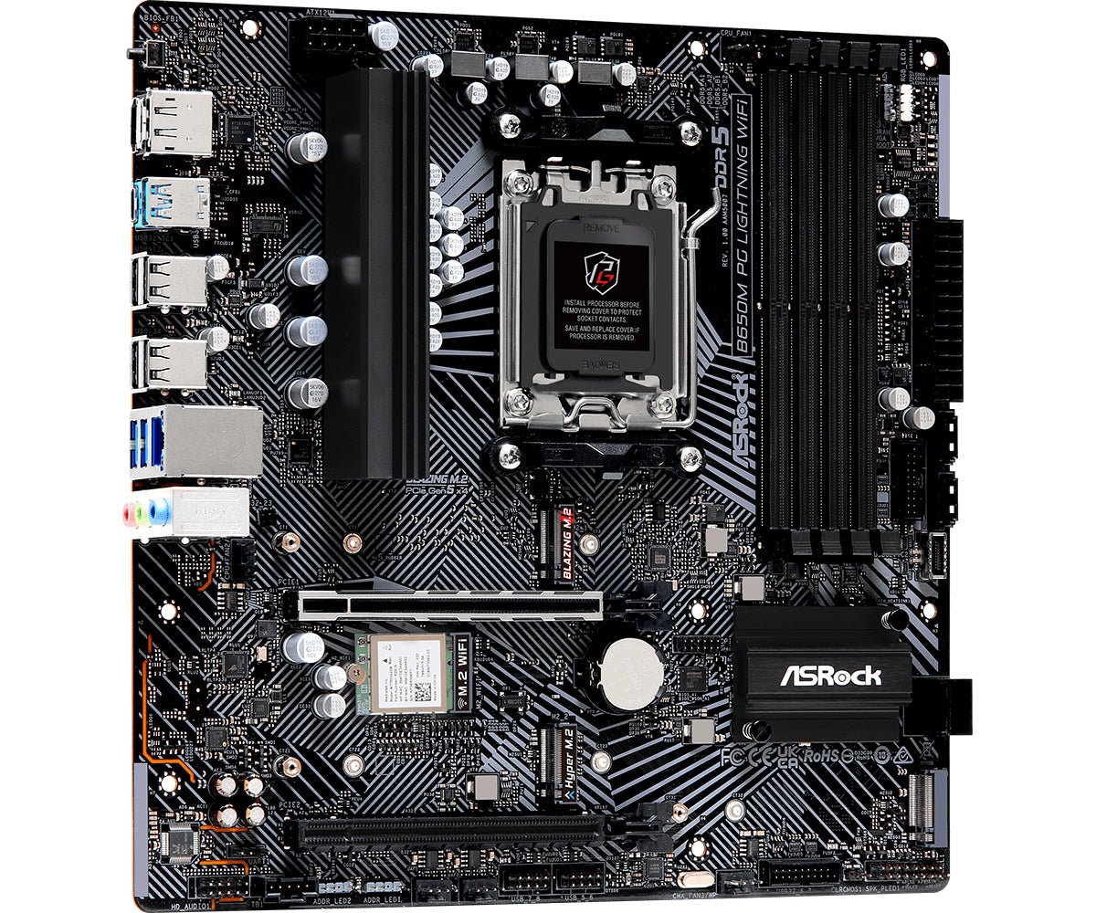 ASRock B650M PG Lightning WiFi Motherboard Micro ATX AM5 Socket DDR5 ASRock