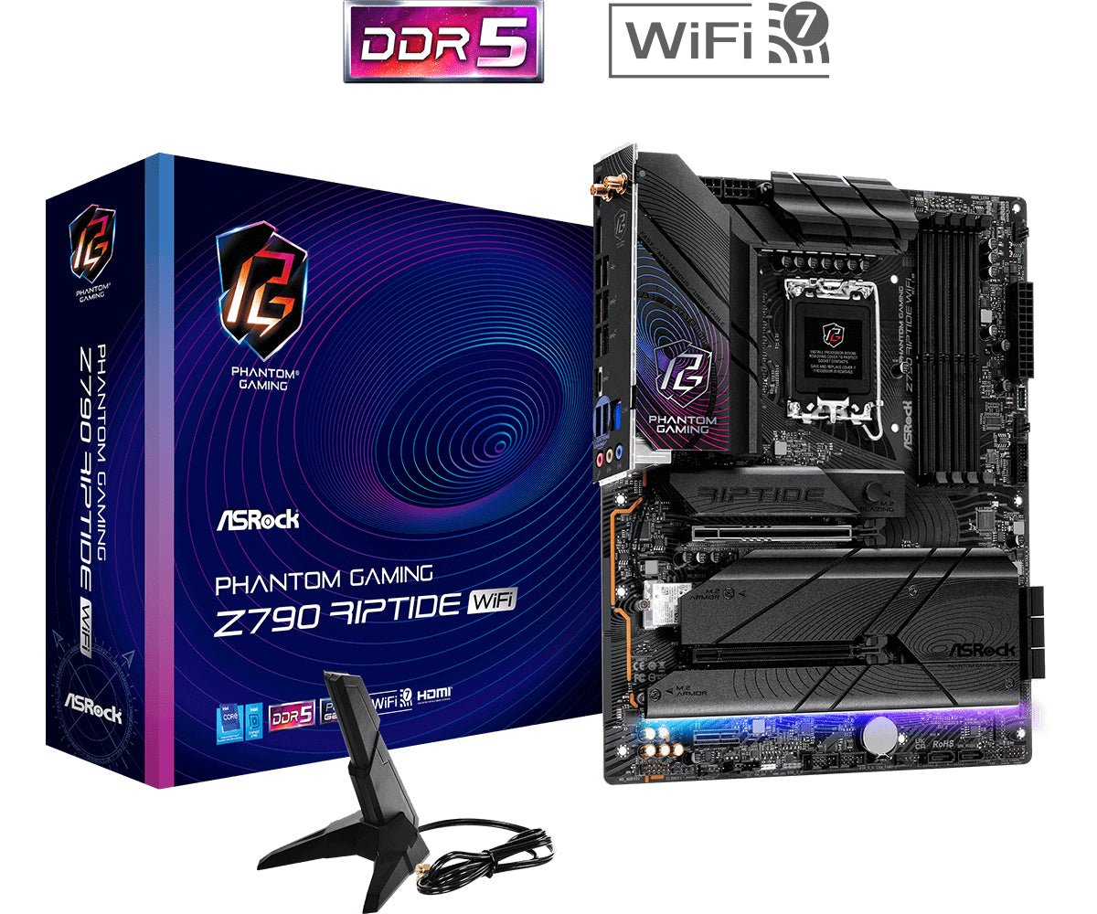 ASRock Z790 RIPTIDE WIFI Bundkort - Intel Z790 - Intel LGA1700 socket - DDR5 RAM - ATX - Retail ASRock