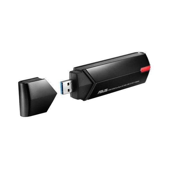 Asus - USB-AC68 Trådløs AC1900 dual-bånd USB Wi-Fi-Adapter Asus