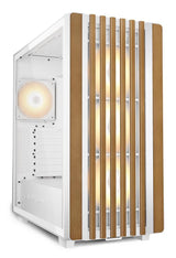 Sharkoon Rebel C70G RGB White Wood Front Tempered Glass 4x 120mm ARGB PWM Fans USB-C ATX Gaming PC Case Sharkoon