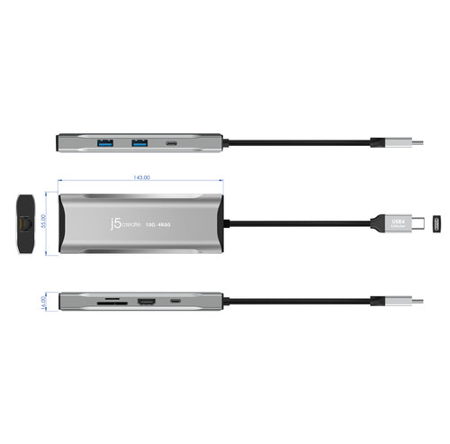 j5create – 4K/60 Hz USB-C mini-dock med 10 Gbit/s USB – Oversigt over sider