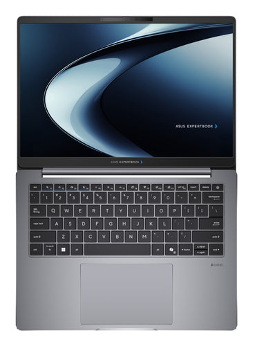 ASUS ExpertBook P5 G2 PM5406CGA-NZ0308X – tastatur og arbejdsflade set ovenfra (vinkel 2); layout på billedet er illustrativt