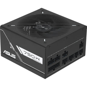 ASUS PRIME-750G – sort strømforsyning set skråt med modulære stik