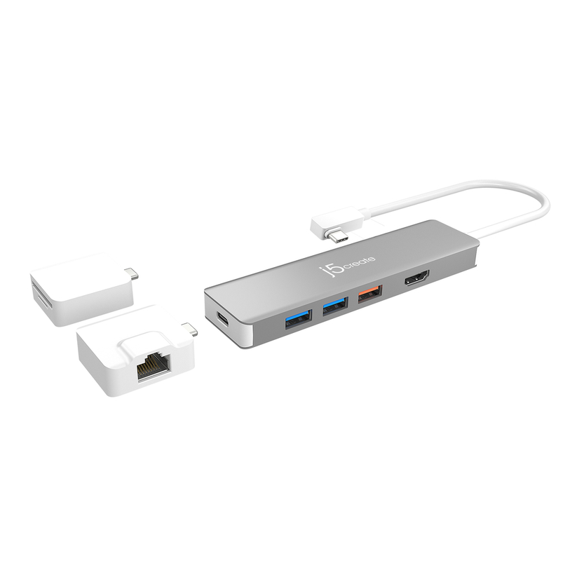 j5create JCD375 – modulær USB-C-dock – Dock med to udskiftelige moduler
