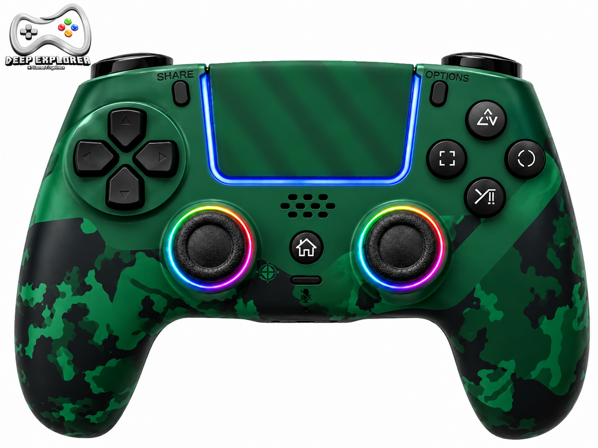 Deep Explorer Pro RGB Camo Green – grøn camouflage controller til PS5 ...