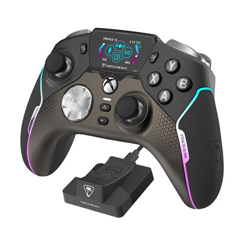 Turtle Beach Stealth Ultra – Xbox/PC-controller med dock – Set skråt ved ladestation