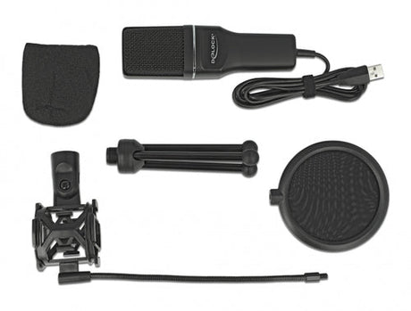 Delock USB Kondensator Mikrofon Set - für Podcasting, Gaming und Gesang DeLOCK