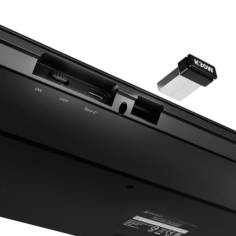 Sharkoon OfficePal K30W (black, DE layout, rubber dome) Sharkoon
