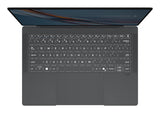 ASUS ExpertBook Ultra B9406CAA-TH1492X – tastatur og arbejdsflade set ovenfra (vinkel 2); layout på billedet er illustrativt
