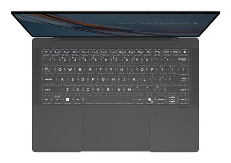 ASUS ExpertBook Ultra B9406CAA-TH1492X – tastatur og arbejdsflade set ovenfra (vinkel 2); layout på billedet er illustrativt
